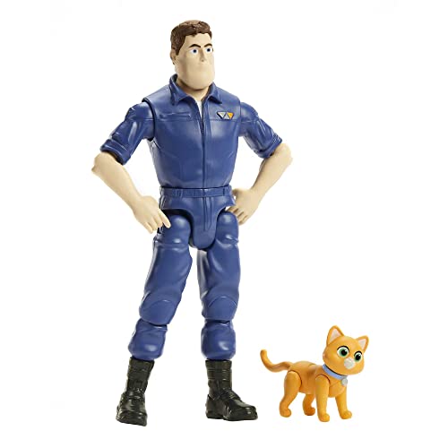 Image of Buzz Lightyear - The Real Story of Buzz Lightyear and Authentic Sox Action Figure, 12 Moving Joints and Sox Robot Cat, Movie Inspired Toy for Kids 4+ Years Old, HHJ80