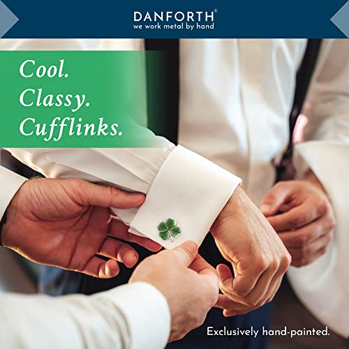 DANFORTH Four Leaf Clover Cufflinks for Men | Handcrafted Pewter Shamrock Cufflinks, Green St. Patrick’s Day Accessories, Made in USA2