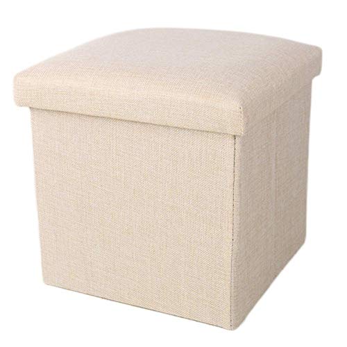 Pouf de rangement pliant et tabouret compact avec couvercle - 2