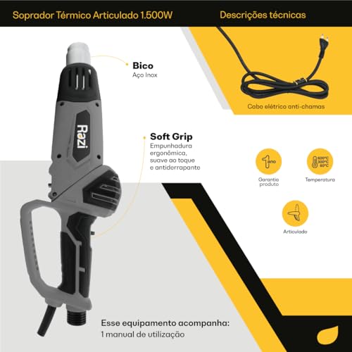 Razi Soprador Térmico Articulado, 220v, 1.500W, 500L/min