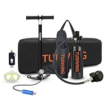 1L Oxygen Tank,Portable Scuba Diving Tank for 15-20 Minutes Underwater Breathing,Reusable Mini Scuba Cylinser of DOT Certified