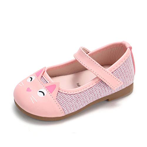 Zapatos NiñAs Carnaval ZARLLE Zapato Princesa NiñA Dibujo De Gato De Dibujos Animados Sandalias De Vestido Flat Shoes Bailarinas Princesa Zapatos con TacóN para CumpleañOs Fiesta Cosplay