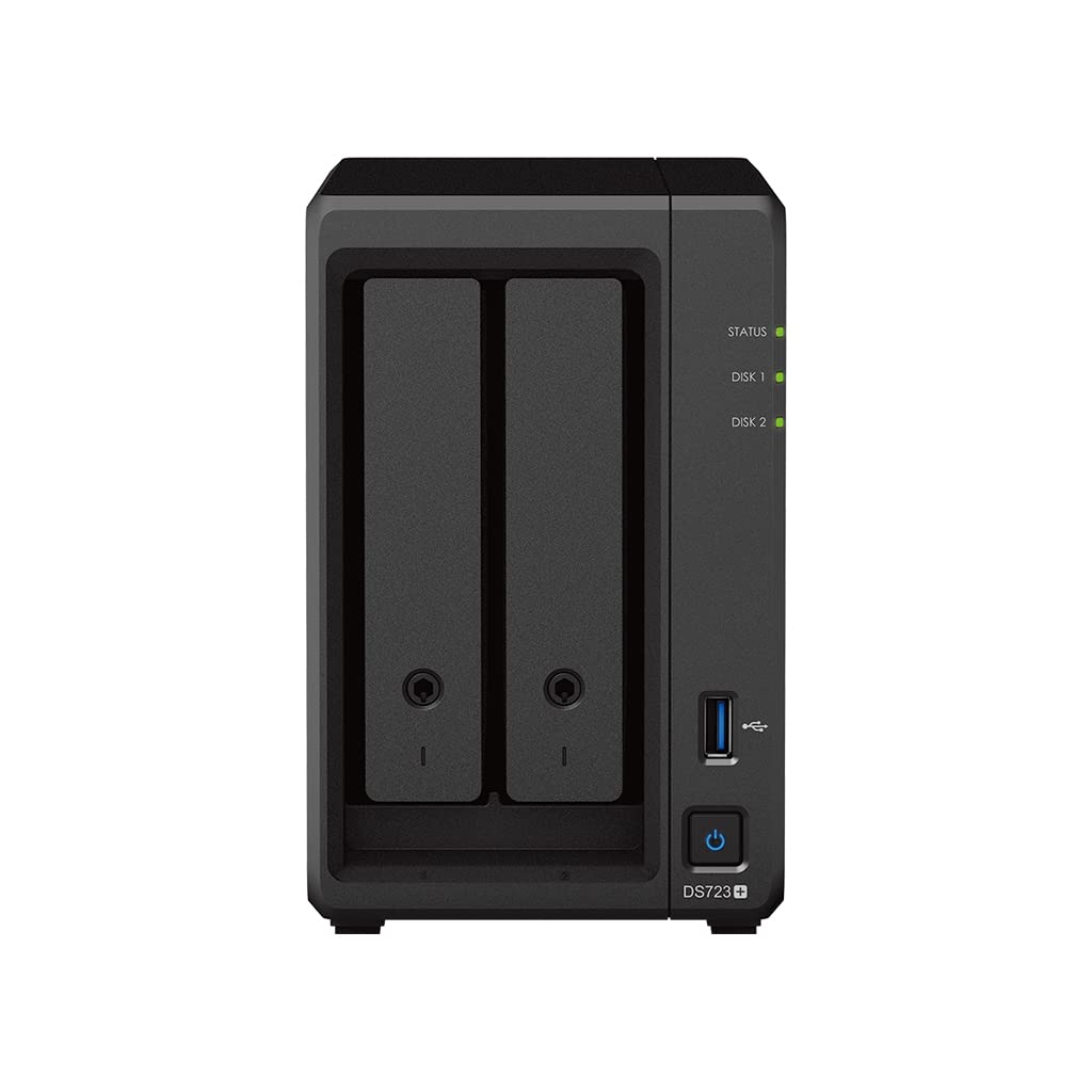 SynologyDS723+ 8TB 2 Bay Desktop NAS Solution, installed with 2 x 4TB Seagate Ironwolf Drives