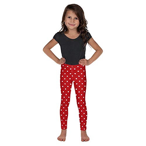 STARCOVE Red White Polka Dot Kids Leggings (2T-7), Christmas Leggings for Girls Yoga Pants Printed Print Cute Graphic
