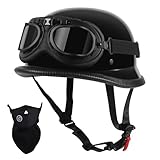 CUTEY Motorcycle Half Helmet, Vintage Half Helmet, Half Shell Open Polo Cap, Unisex, DOT Certified，Fit for...