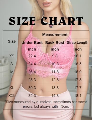 Image of Avidlove Lace Bralettes for Women Y2k Strap Bustier Cami Top V Neck Camisole Lingerie