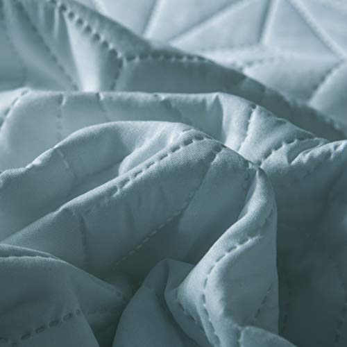 Whale Flotilla 3-Piece Queen Size Quilt Set/Bedspreads/Coverlets For All Season, Star Pattern Bedding Set With 2 Pillow Shams, Soft And Lightweight, Aqua Blue #TOP6