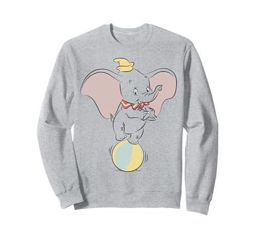 Sweatshirt Dumbo Disney portrait ball col rond pour adulte fan de l'univers vintage