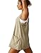 Womens Athletic Dress Hot Shot Mini Dress Built in Shorts Summer Workout Romper 2025, Khaki, Medium