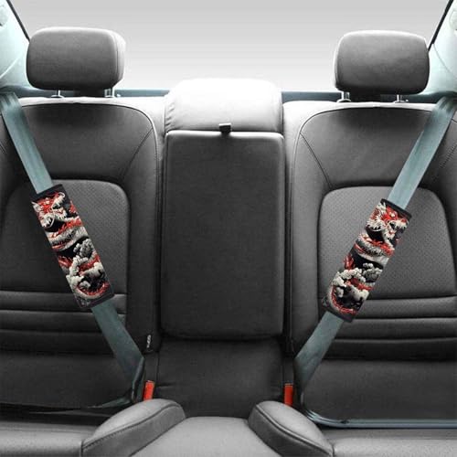 Image of AFPANQZ 2 Pack Seat Belt Pads Cover Cool Dragon Print Safety Seatbelt Shoulder Strap Covers Cushion Harness Pads for Car Bags Soft Comfortable Universal Fit for Truck Vans Sedans SUVs