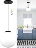 KoKo&Yukina 8-inch Globe Pendant Lighting for Kitchen Island Mid Century Modern...