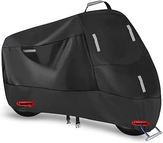 SECELES Mountain Bike Cover, 300D Waterproof Oxford Reflective Tapes 2 Lock Holes Windproof Buckles, Electric Bike Cover for City Mountain Ebike Tour Bicycle (M: 74" * 33" * 39")