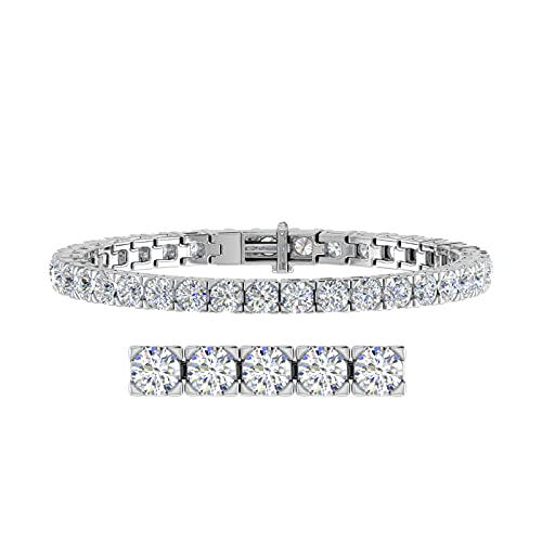 8 to 12 Carat Diamond Tennis Bracelet in 14K Gold (7 Inch) - IGI Certified