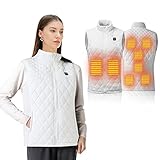 Seinal Beheizte Weste Damen Beheizbare Winter Weste Größe einstellbar USB Lade Heizweste Heizjacke Mit Heizung 3 Stufen Wärmeeinstellungen Winterjacke Maschinenwäsche Beheizte Jacke für Outdoor