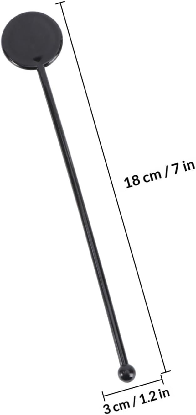 Cabilock 100pcs Plastic Drink Stirrer Set Swizzle Sticks for Cocktails Beverages and Sturdy Mixing Rods for Home Bar and Parties Black Beverage Stirrer