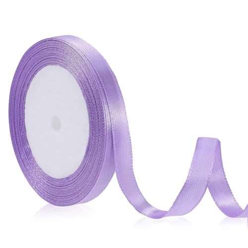 10mm Lila Satinband, Massives Lavendelfarbenes Satinband, Violettes Band Zum Verpacken Von Geschenken, Hellviolettes Band, Dünnes Band Zum Basteln, Verpacken, Blumen, Haare, Einladungsdekorationen