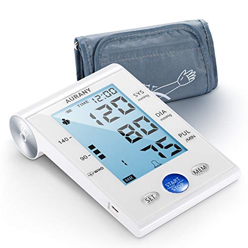 Blood Pressure Monitor Upper Arm Accurate Automatic Digital BP Machine,Pulse Rate Monitoring Meter,Irregular Heart Beat Detection,Wide-Range Cuff,Large Display Screen,2 Users for Home Use Care Device