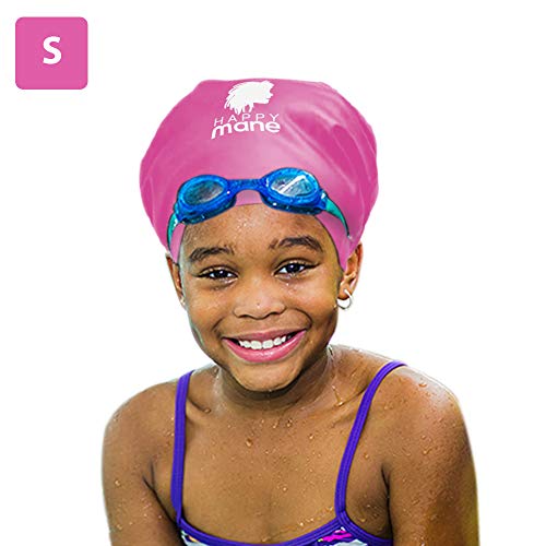 Happy Mane Silicone Swim Cap For Braids And Dreadlocks - Keeps Your Hair Dry While Swimming And Bathing Long Hair, Extensions, And Curly Hair - Large Shower Cap For Women, Men, Kids (Pink, Small) #TOP7