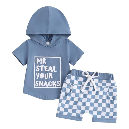Image of Toddler Baby Boy Summer Clothes Letter Print Short Sleeve Shirt Tops and Shorts Set Summer Outfit 2Pcs