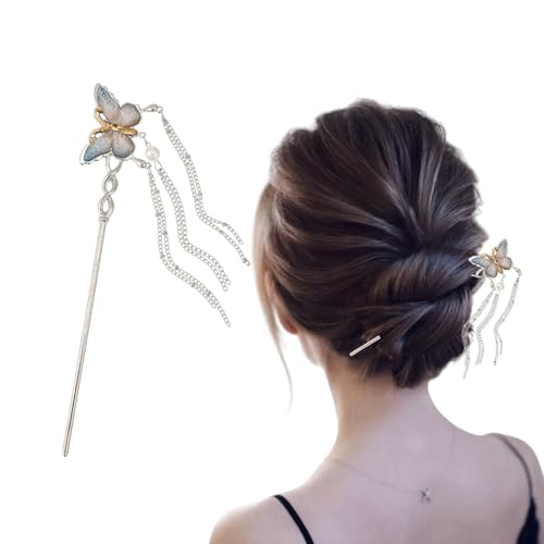 Image of INHEAVEN Metal Hair Sticks for girl Vintage Hair Chopsticks for Women Minimalism Irregular Curve Hair Sticks for Buns Chinese Hair fork for Women (stick 06)