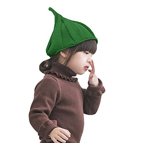 JIAHG Winter Toddler Kids Knit Pointed Hat Slouchy Infants Skull Cap Warm Knitted Beanie for Baby Boys Girls Ages 1-5Y2