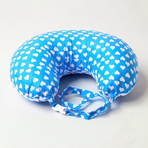 Image of VParents Feeding Pillow, Breast Feeding Pillows Vacuum Packed Cotton Nursing Pillow and Positioner, Breastfeeding, Bottle Feeding, Baby Support Rosy (Blue) 110486