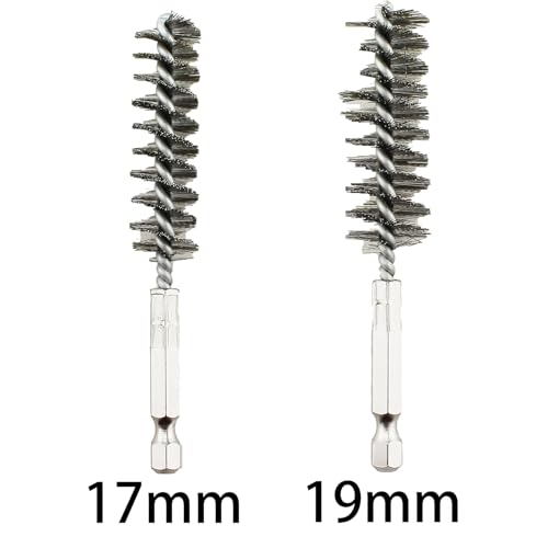 Image of TAODAN 6 Pieces Silver Stainless Steel Hole Brush Set 8 /10 /12 /15 /17 /19mm Pipe Cleaning Brush for Pipe Cleaning and Deburring