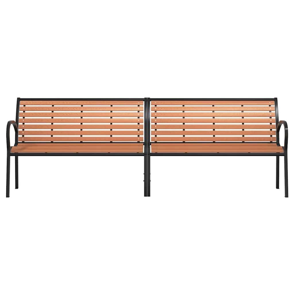 Fengshui Ławka ogrodowa brązowa 231 cm drewno stal