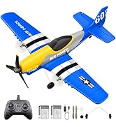 HAWK'S WORK 3 Channel RC Plane P-51D Mustang, Remote Control Airplane Ready to Fly, 2.4GHz 6-axis...