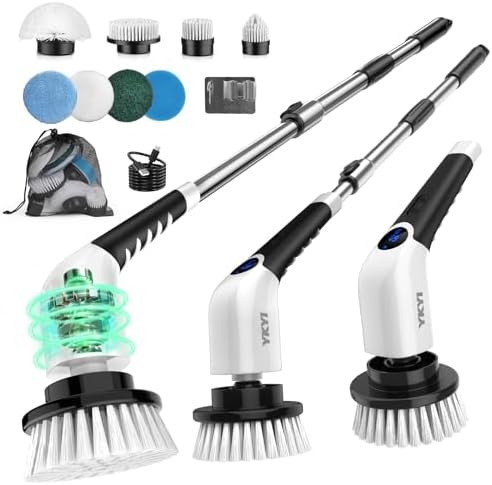 YKYI Electric Spin Scrubber-Cordless Power Scrubber with 8 Brush ...