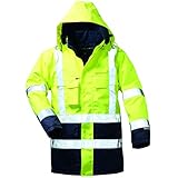 Norm: EN 471 Klasse 3, EN 343, EN 340, Obermateiral: 100% Polyester Oxford, atmungsaktive PU-Beschichtung