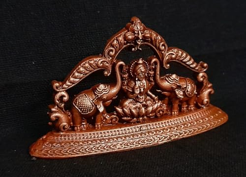 Image of Mahalakshmi with Paired Elephants Murti Idol - 1.3 in