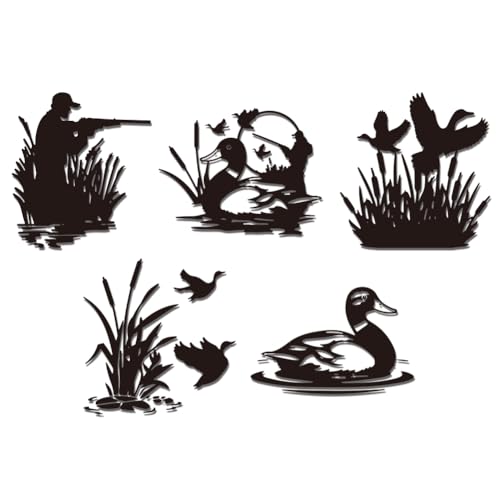 WADORN 5 Ensemble Chasse Canard Vinyle Voiture D'Autocollants, Chasse au Canard Autocollant Colvert Volant en Plein Air Étanche Vinyle Autocollants pour...
