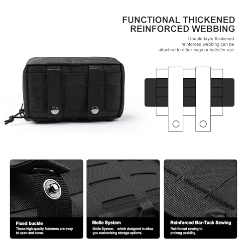Sac tactique utilitaire noir Mardingtop idéal pour le trekking et la course