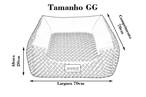 Cama Quadrada para Cachorro ou Gatos Super Luxo Luppet Bordo G