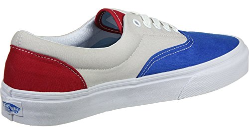 Vans Vans Unisex Era (2-Tone Check) Skate Shoe (9 B(M) US Women / 7.5 D(M) US Men, Blue/Gray/Red)