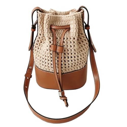 Kit para hacer bolsos de cuero marrón con accesorios prácticos de tejer 7