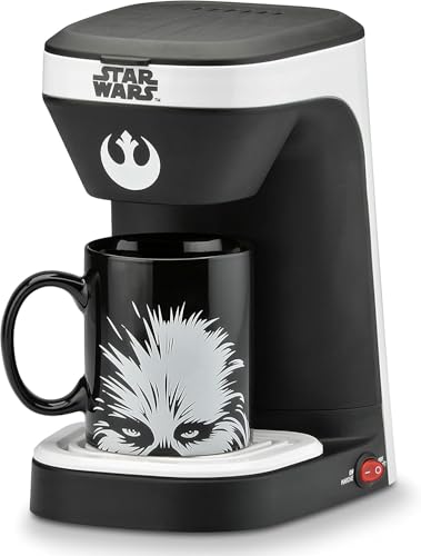 STAR WARS Chewbacca 1-Cup Coffee Maker from Select Brands - Convenient Drip Brew Machine - Comes with 12-Ounce Chewy Mug - Uses Ground Coffee - Perfect Holiday or Birthday Gift - Single Serve