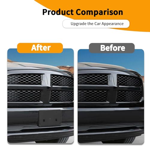 Hoolcar for Ram Front License Plate Frame Car License Plate Mounting Bracket Holder Fit for Dodge Ram 2013-2018, Black by Hoolcar - Image 2