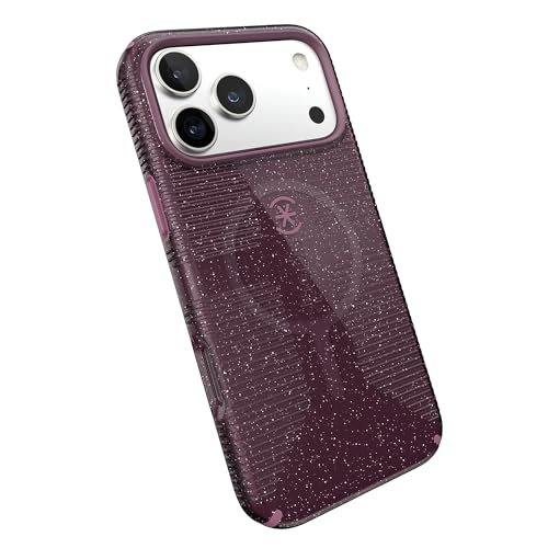 Image of Speck CANDYSHELL Grip +MS Case for iPhone 17 Pro Max - Plumberry Glitter | Slim Protective Grip | Drop Protection | MagSafe Compatible