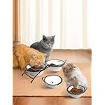 Y YHY Cat Food Bowls, 12 oz Raised Cat Bowls for Food and Water,Ceramic Elevated Pet Dishes Bowls with Stand, Cats and Small Dogs, Dishwasher Safe - Image 6