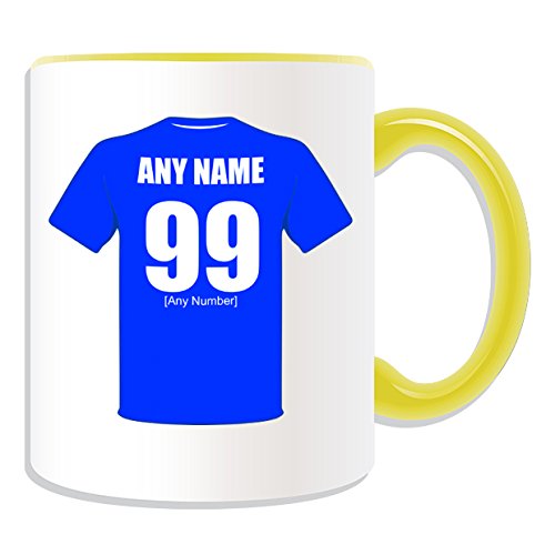 Regalo personalizzato – Queen of the South tazza, motivo: football club, vari colori disponibili, qualsiasi nome/messaggio personalizzato, motivo: The Doonhamers, Ceramica, Yellow