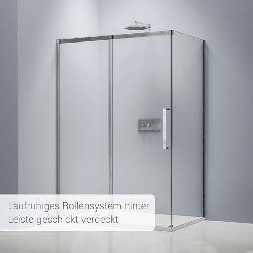 Bernstein Duschkabine mit Schiebetür Eckdusche DX906 FLEX Chrom 110x80cm