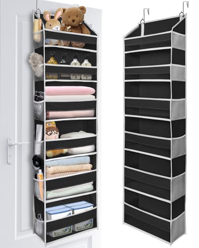 Image of ULG Over The Door Organizer with 6 Large Pockets 12 Side Pockets, 50lbs Weight Capacity Door Hanging Organizer for Bedroom, Bathroom Black