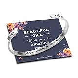M MOOHAM Teen Girls Bracelet Inspirational Gifts, Teenage Girls Bracelet Jewelry Graduation Gifts for Her, Beautiful Girls You Can Do Amazing Things