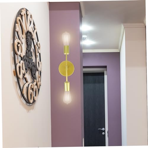 Aplique metálico Mipcase de hierro dorado con doble luz interior 5