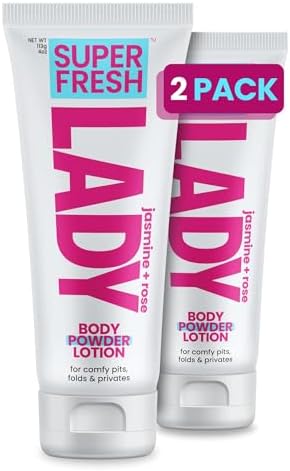 Super Fresh Lady Whole Body Deodorant, Jasmine Rose Powder Lotion, 2 Pack