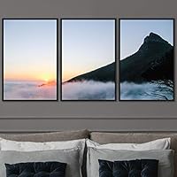 3 Piece Framed Canvas Wall Art Foggy Mountains Canvas Prints Home Artwork Decoration for Living Room,Bedroom - 16