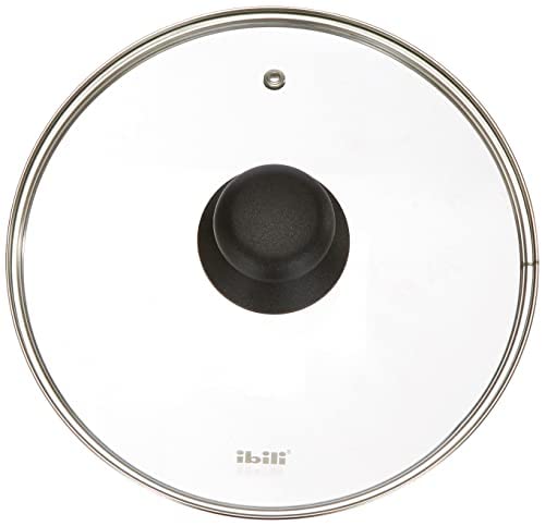 Ibili 970722 glass lid with steam hole 22 cm, Transparent/Silver/Black - Image 5