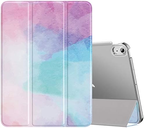 MoKo Case for iPad Air 5th Generation 2022/ iPad Air 4th Generation 2020 10.9 Inch, Trifold Stand Cover with Hard PC Back, Support Touch ID, iPad 2nd Pencil Charging, Auto Wake/Sleep,Rose Gold